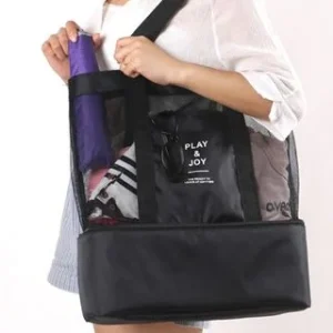 Mesh Tote Bag with Insulated Compartment by Evorest Bags