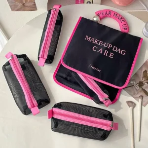 Nylon Makeup Bag (Various Designs) / Adhesive Hook / Set by Momoi