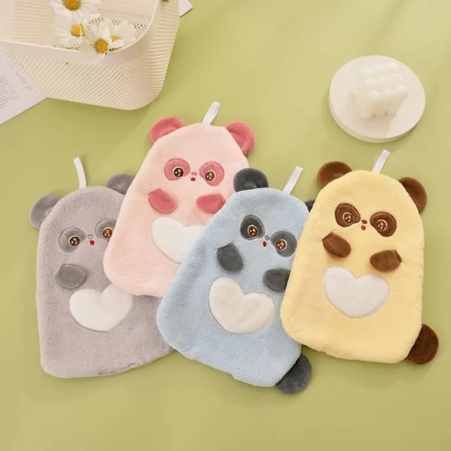 Panda Coral Fleece Hand Towel by Home Simply