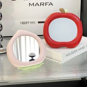 Peach / Apple Plastic Desktop Mirror by Lazy Corner