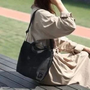 Plain Nylon Bucket Bag by Evorest Bags