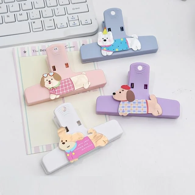 Plastic Binder Clip / Dog Acrylic Adhesive Decoration / Set (Various Designs) by Momoi