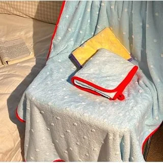 Polka Dot Coral Fleece Bath Towel / Hand Towel / Set by Momoi