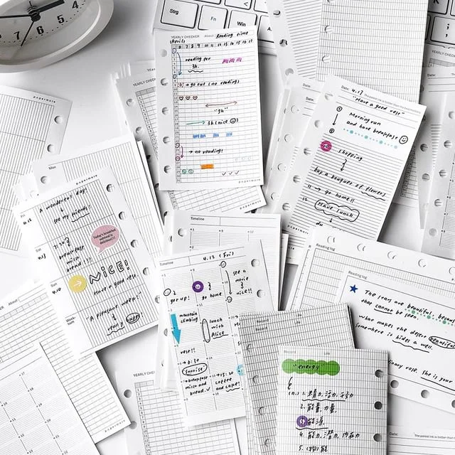 Print Loose Leaf Scheduler Refill Paper (Various Designs) by OH.Leely