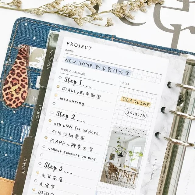 Project Planner Insert (A5 / A6 / A7) by Fun House