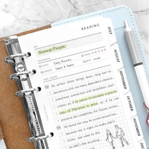 Reading Notebook / Grid Notes Planner Insert (A5 / A6 / A7) by Fun House