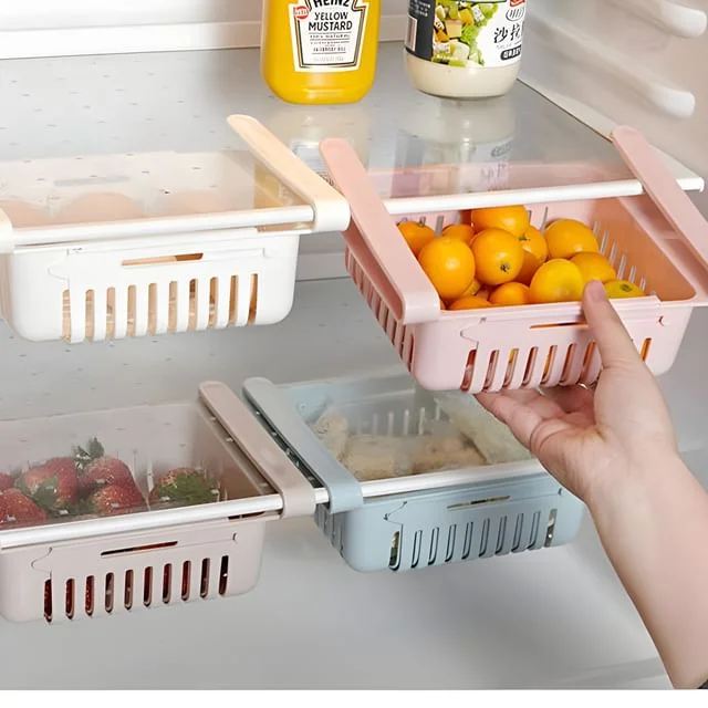 Retractable Plastic Fridge Hanging Organizer by Fun House