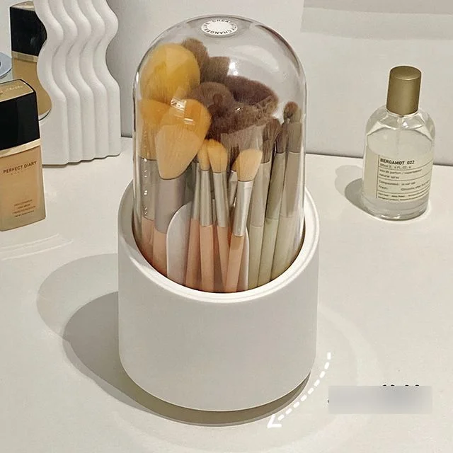 Rotatable Plastic Makeup Brush Desk Organizer by Momoi