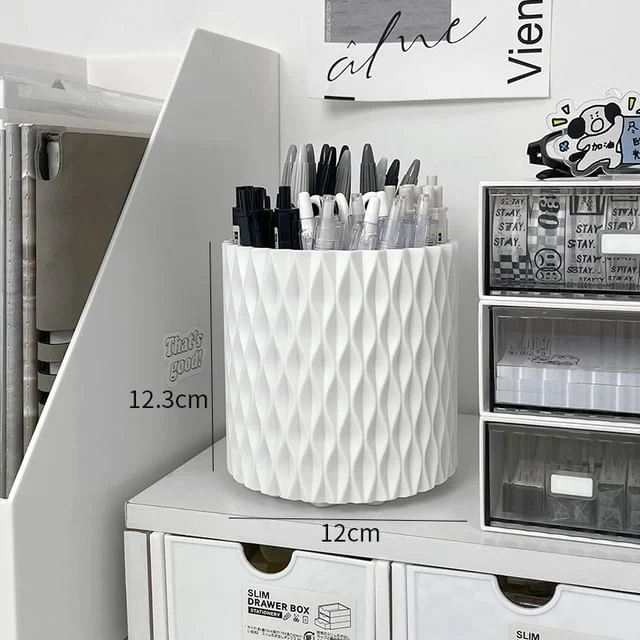 Rotatable Textured Plastic Pen Holder by Lazy Corner