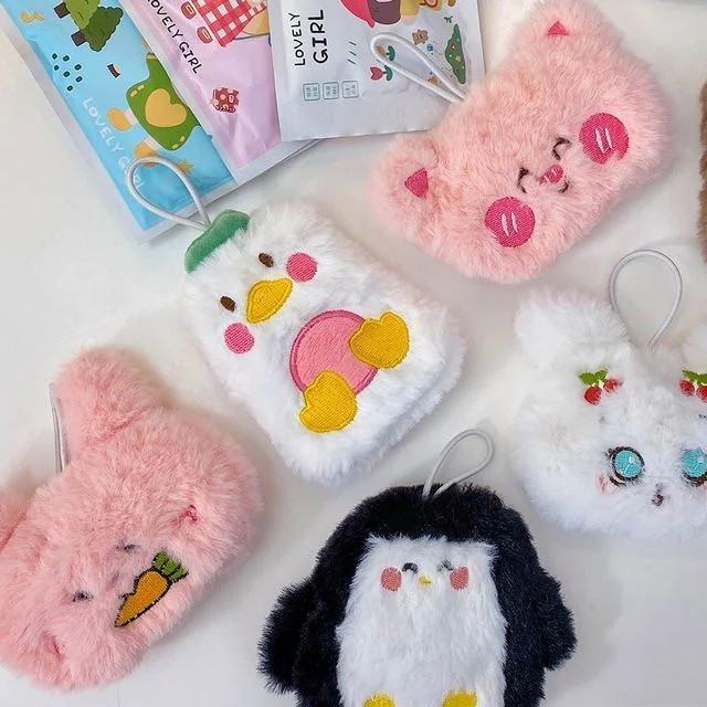 Set:  Animal Chenille Hand Warmer + Refill (various designs) by Fun House