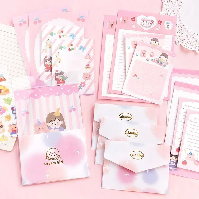 Set: Cartoon Envelope + Letter Paper + Sticky Note by OH.Leely