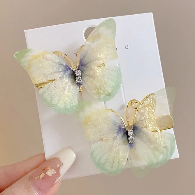 Set of 2: Butterfly Alloy Hair Clip by Evora