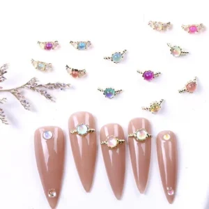 Set of 2: Faux Gemstone Bead Nail Art Decoration by Monoe