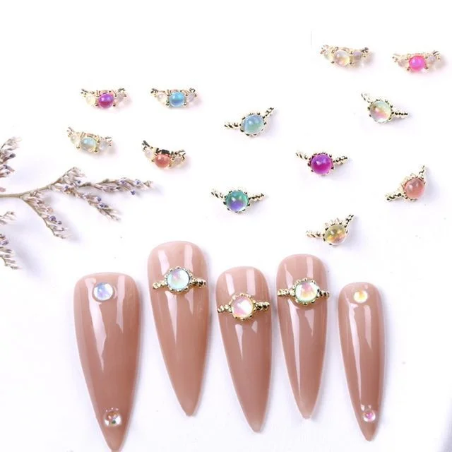 Set of 2: Faux Gemstone Bead Nail Art Decoration by Monoe