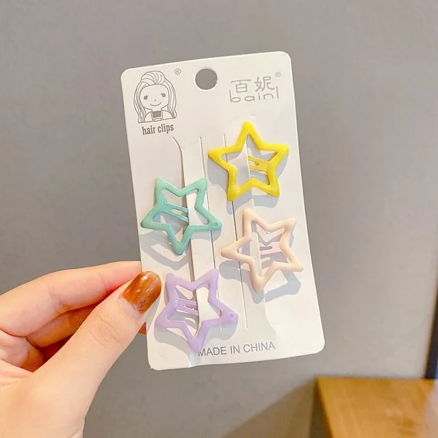 Set of 4: Acrylic Alloy Hair Clip (Various Designs) by Evora