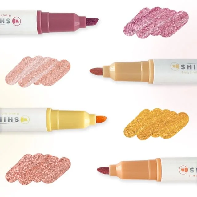 Set of 4: Metallic Highlighter (Various Designs) by Fun House