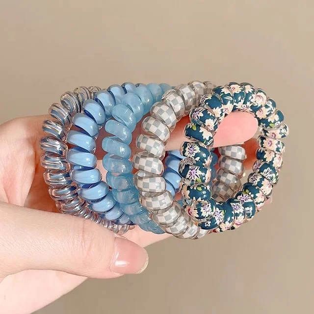 Set of 5: Coil Hair Tie by Evora