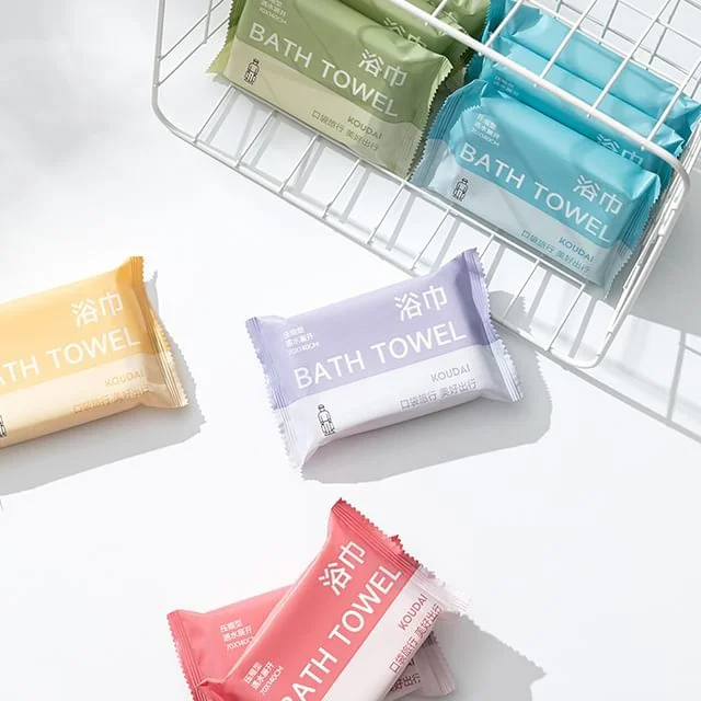 Set of 5: Travel Disposable Compressed Bath Towel by Evorest Bags