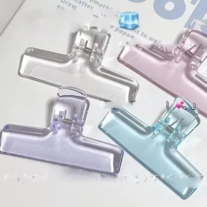 Set of 8: Transparent Plastic Binder Clip by Home Simply