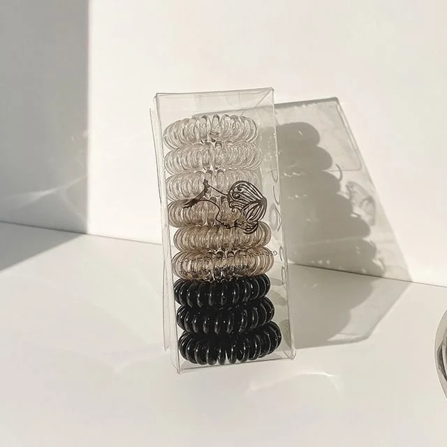 Set of 9: Coil Hair Tie by Evora