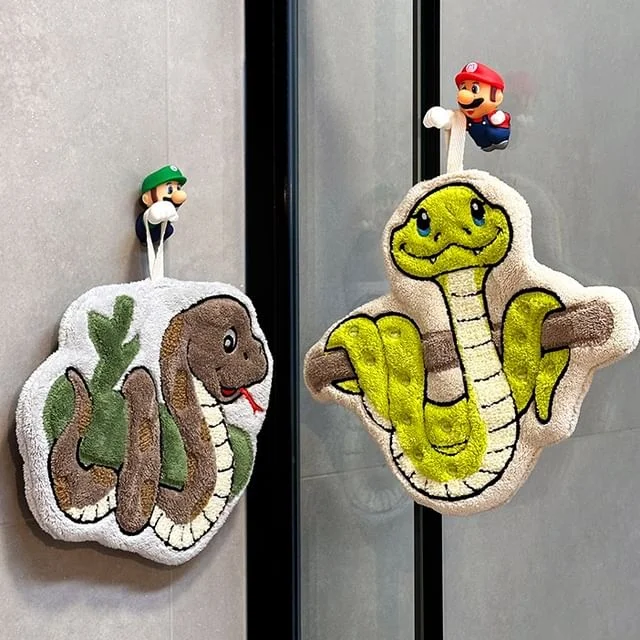 Snake Coral Fleece Hand Towel by Lazy Corner