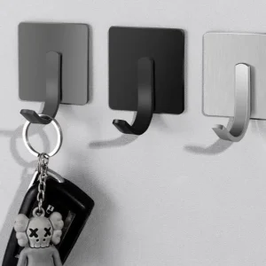 Square Stainless Steel Adhesive Hook (Various Designs) / Set by Home Simply