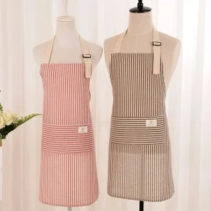 Striped Linen Cotton Apron by Home Simply
