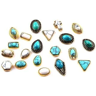 Turquoise Nail Art Decoration by Monoe