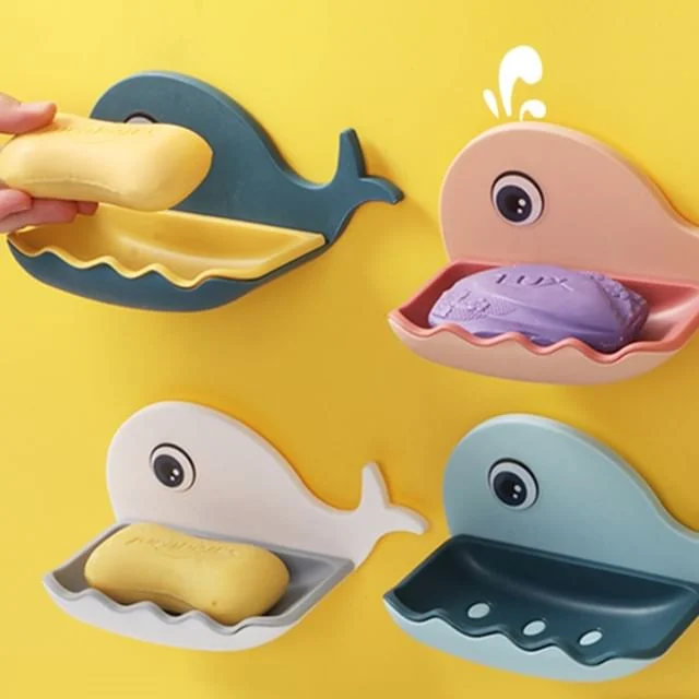 Whale Plastic Adhesive Soap Holder / Set by Home Simply