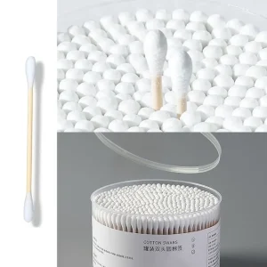 Wooden Cotton Swab Set of 500 by Evora