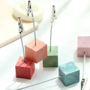 Wooden Cube Memo Clip by Hera's Place