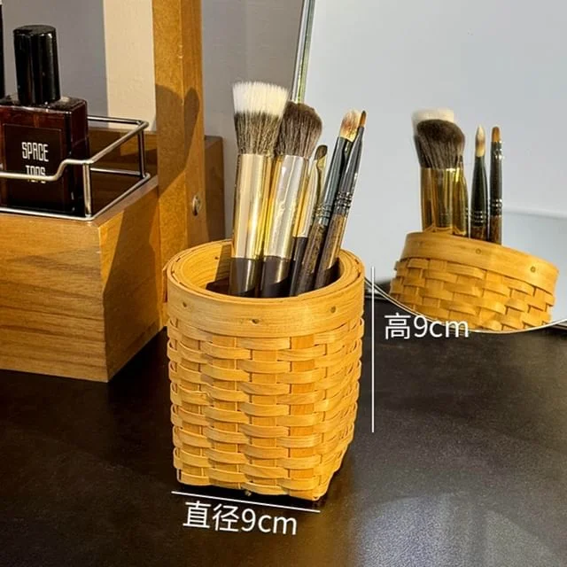 Wooden Woven Bathroom Desk Organizer (Various Designs) by Lazy Corner